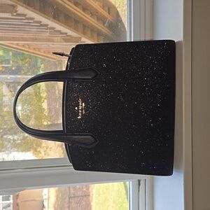 Kate spade NWOT black sparkly cross body/ hand bag